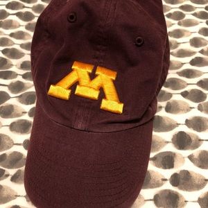 Maroon University of Minnesota baseball hat
